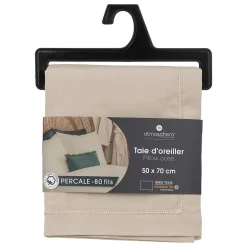 Atmosphera Créateur D'Intérieur Taie d'oreiller - coton - beige lin - 50x70 cm - Atmosphera Outlet
