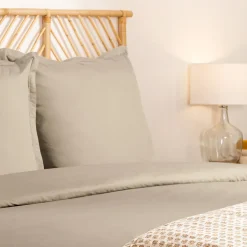 Atmosphera Créateur D'Intérieur Taie d'oreiller - coton - beige lin - 63x63 cm - Atmosphera