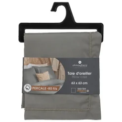 Atmosphera Créateur D'Intérieur Taie d'oreiller - coton - gris - 63x63 cm - Atmosphera Online