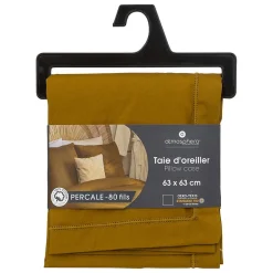 Atmosphera Créateur D'Intérieur Taie d'oreiller - coton - mordoré - 63x63 cm - Atmosphera