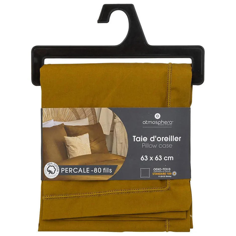 Atmosphera Créateur D'Intérieur Taie d'oreiller - coton - mordoré - 63x63 cm - Atmosphera