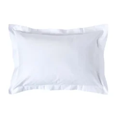 Homescapes Taie d'oreiller à  volants blanc en satin de coton égyptien 1000 fils, 50x75 cm -