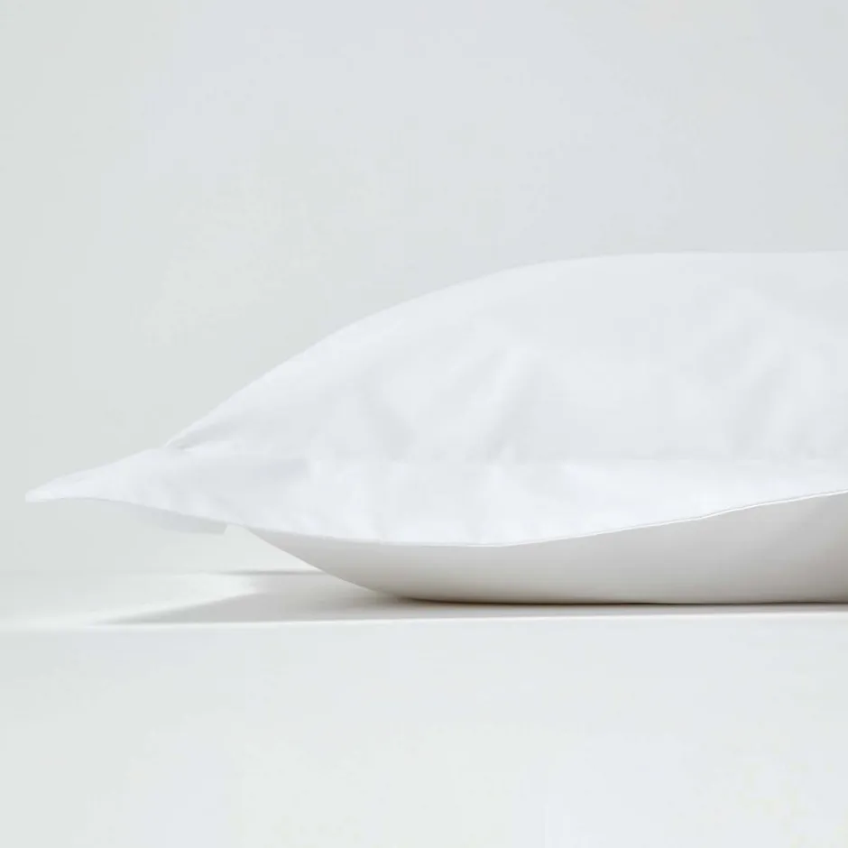 Homescapes Taie d'oreiller à volants blanc 100% coton égyptien 200 fils, 50x75 cm -