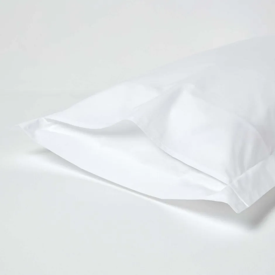 Homescapes Taie d'oreiller à volants blanc 100% coton égyptien 200 fils, 50x75 cm -