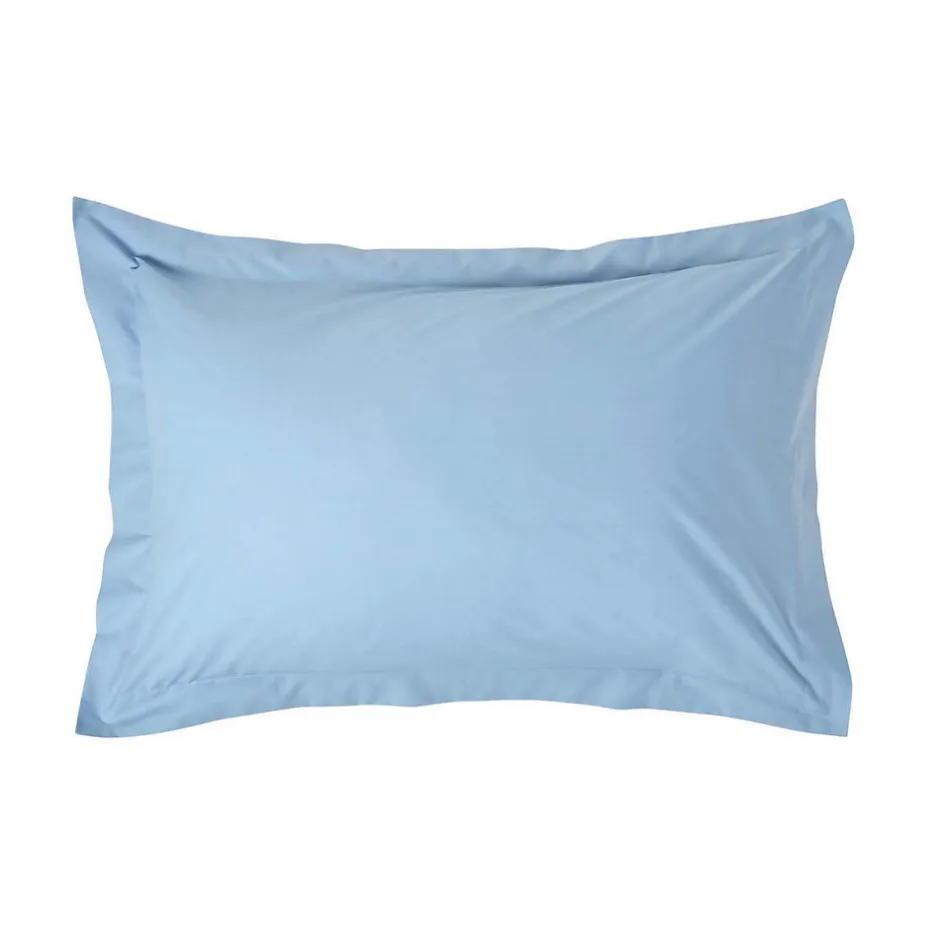 Homescapes Taie d'oreiller à volants bleu 100% coton égyptien 200 fils, 50x75 cm -