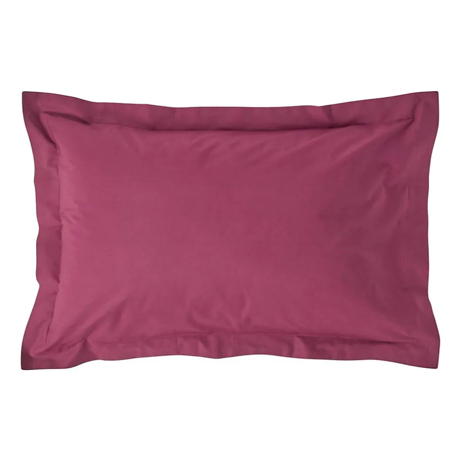 Homescapes Taie d'oreiller à volants bordeaux 100% coton égyptien 200 fils, 50x75 cm -