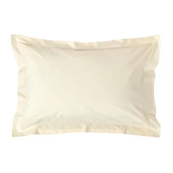Homescapes Taie d'oreiller à  volants ivoire 100% coton égyptien 200 fils, 50x75 cm -