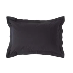 Homescapes Taie d'oreiller à volants noir 100% coton égyptien 200 fils, 50x75 cm -