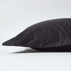 Homescapes Taie d'oreiller à  volants noir 100% coton égyptien 200 fils, 50x75 cm -