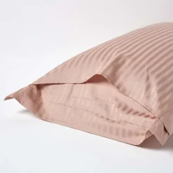 Homescapes Taie d'oreiller à  volants taupe satin rayé en coton égyptien 330 fils, 50x75 cm - Best