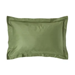 Homescapes Taie d'oreiller à volants vert mousse en coton égyptien bio 400 fils, 50x75 cm -