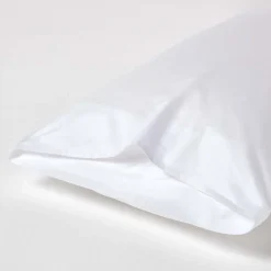 Homescapes Taie d'oreiller blanc en coton égyptien bio 400 fils, 50x75 cm -