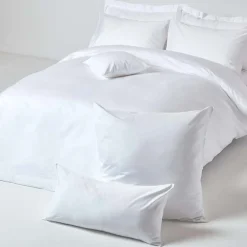 Homescapes Taie d'oreiller blanc en satin de coton égyptien 1000 fils, 80x80 cm -