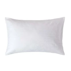 Homescapes Taie d'oreiller blanc satin rayé en coton égyptien 330 fils, 50x75 cm -