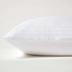 Homescapes Taie d'oreiller blanc satin rayé en coton égyptien 330 fils, 80x80 cm - Best