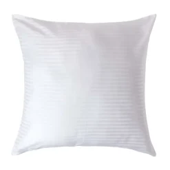 Homescapes Taie d'oreiller blanc satin rayé en coton égyptien 330 fils, 80x80 cm - Best