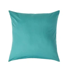 Homescapes Taie d'oreiller bleu canard 100% coton égyptien 200 fils, 60x60 cm -