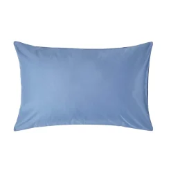 Homescapes Taie d'oreiller bleu en satin de coton égyptien 1000 fils, 50x75 cm - Online
