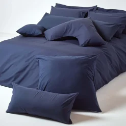 Homescapes Taie d'oreiller bleu marine 100% coton égyptien 200 fils, 80x80 cm -