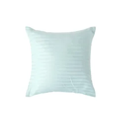 Homescapes Taie d'oreiller bleu satin rayé en coton égyptien 330 fils, 40x40 cm -