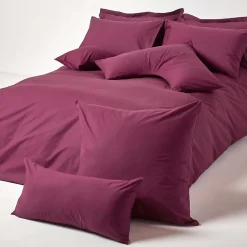 Homescapes Taie d'oreiller bordeaux 100% coton égyptien 200 fils, 60x60 cm - Best