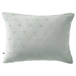 L'Effet Papillon Taie d'oreiller Brodée Déco "Gaïa Boho" 60 x 60 cm & 50 x 70 cm "Gaze de Coton" - Gaïa Boho Eucalyptus - 50 x 70 cm