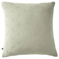 L'Effet Papillon Taie d'oreiller Brodée Déco "Gaïa Boho" 60 x 60 cm & 50 x 70 cm "Gaze de Coton" - Gaïa Boho Vert d'eau - 60 x 60 cm Hot