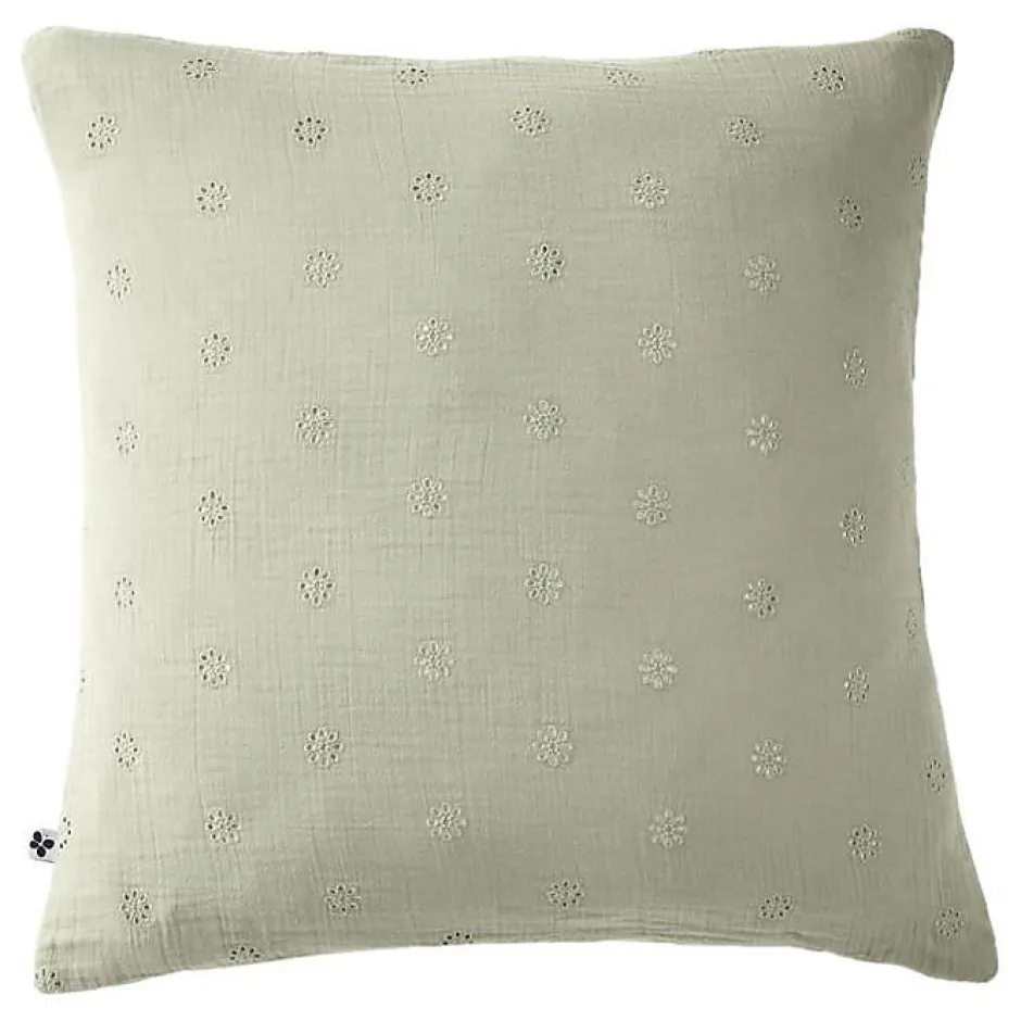 L'Effet Papillon Taie d'oreiller Brodée Déco "Gaïa Boho" 60 x 60 cm & 50 x 70 cm "Gaze de Coton" - Gaïa Boho Vert d'eau - 60 x 60 cm Hot