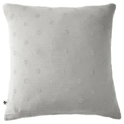 L'Effet Papillon Taie d'oreiller Brodée Déco "Gaïa Boho" 60 x 60 cm & 50 x 70 cm "Gaze de Coton" - Gaïa Boho Nuage - 60 x 60 cm