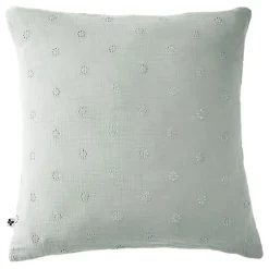 L'Effet Papillon Taie d'oreiller Brodée Déco "Gaïa Boho" 60 x 60 cm & 50 x 70 cm "Gaze de Coton" - Gaïa Boho Eucalyptus - 60 x 60 cm