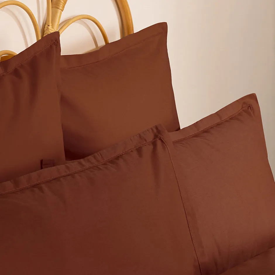 Atmosphera Créateur D'Intérieur Taie d'oreiller Carina coton 63x63cm terracotta - Atmosphera