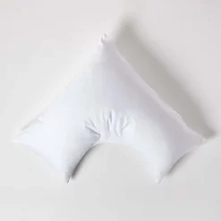Homescapes Taie d'oreiller cervical blanc en coton égyptien bio 400 fils -