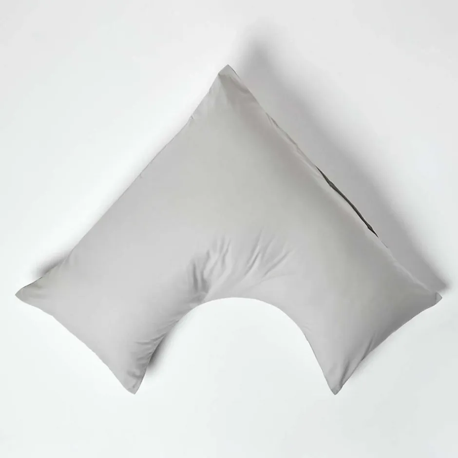Homescapes Taie d'oreiller cervical gris acier 100% coton égyptien 200 fils - Online