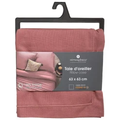 Atmosphera Créateur D'Intérieur Taie d'oreiller en coton - rose blush 63x63 cm - Atmosphera Discount