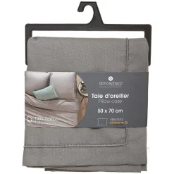 Atmosphera Créateur D'Intérieur Taie d'oreiller en coton - gris 50x70 cm - Atmosphera Sale