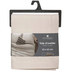 Atmosphera Créateur D'Intérieur Taie d'oreiller en coton - lin 63x63 cm - Atmosphera