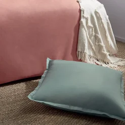 Atmosphera Créateur D'Intérieur Taie d'oreiller en coton - vert céladon 63x63 cm - Atmosphera