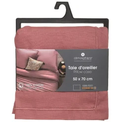 Atmosphera Créateur D'Intérieur Taie d'oreiller en coton - rose blush 50x70 cm - Atmosphera