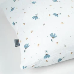 Sevira Kids Taie d'oreiller en gaze de coton Bleuet