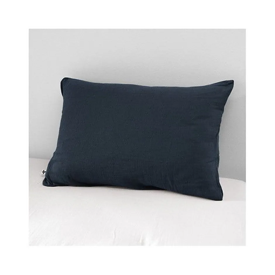 L'Effet Papillon Taie d'oreiller "Gaïa" 60 x 60 cm & 50 x 70 cm "Gaze de Coton" - Gaïa Minuit - 50 x 70 cm