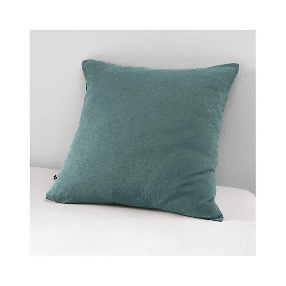 L'Effet Papillon Taie d'oreiller "Gaïa" 60 x 60 cm & 50 x 70 cm "Gaze de Coton" - Gaïa Canard - 60 x 60 cm Outlet