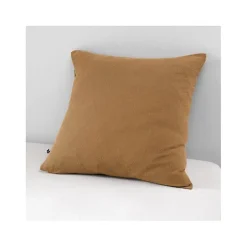 L'Effet Papillon Taie d'oreiller "Gaïa" 60 x 60 cm & 50 x 70 cm "Gaze de Coton" - Gaïa Camel - 60 x 60 cm