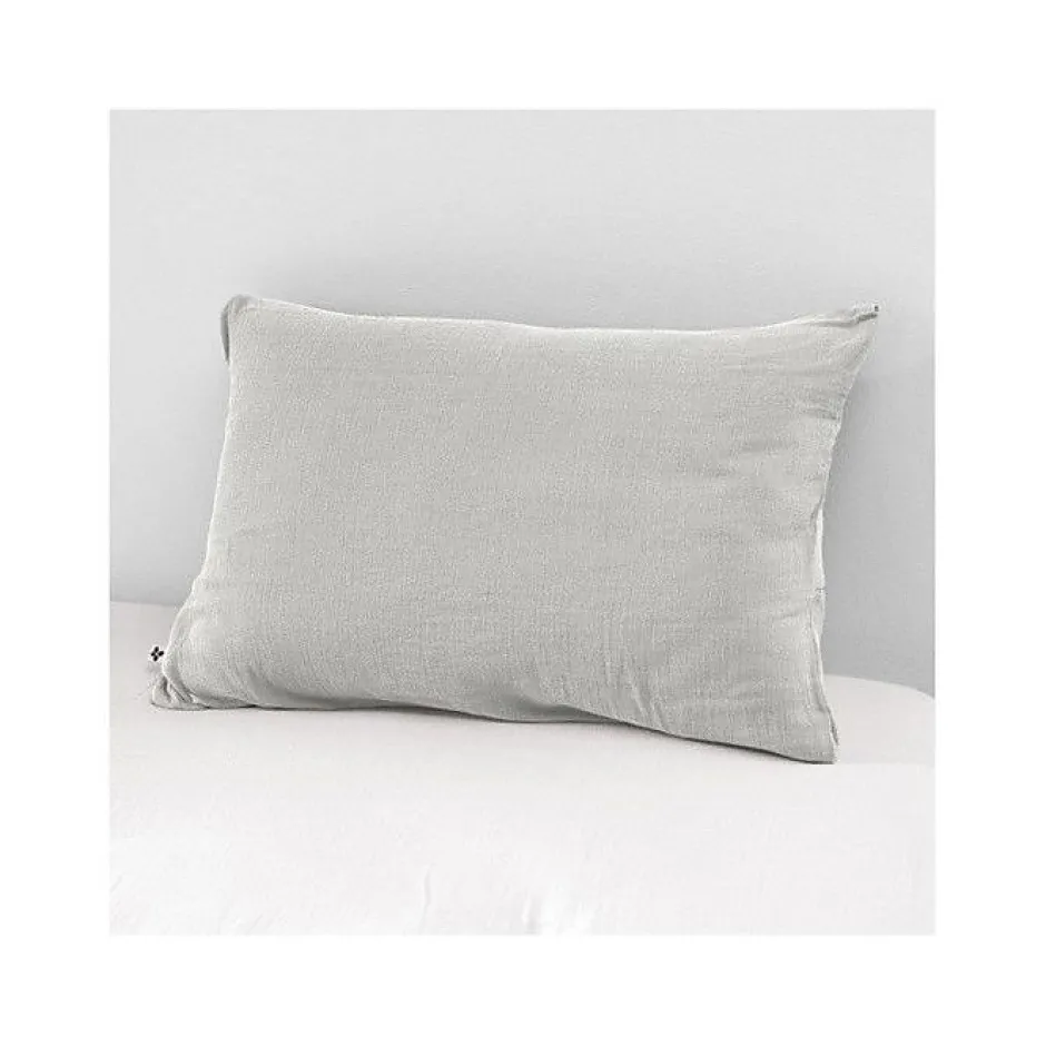 L'Effet Papillon Taie d'oreiller "Gaïa" 60 x 60 cm & 50 x 70 cm "Gaze de Coton" - Gaïa Nuage - 50 x 70 cm