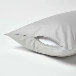 Homescapes Taie d'oreiller gris acier 100% coton égyptien 200 fils, 40x80 cm - Best