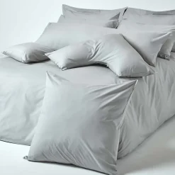 Homescapes Taie d'oreiller gris acier 100% coton égyptien 200 fils, 50x75 cm - Best