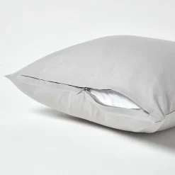 Homescapes Taie d'oreiller gris acier 100% coton égyptien 200 fils, 40x40 cm - Discount