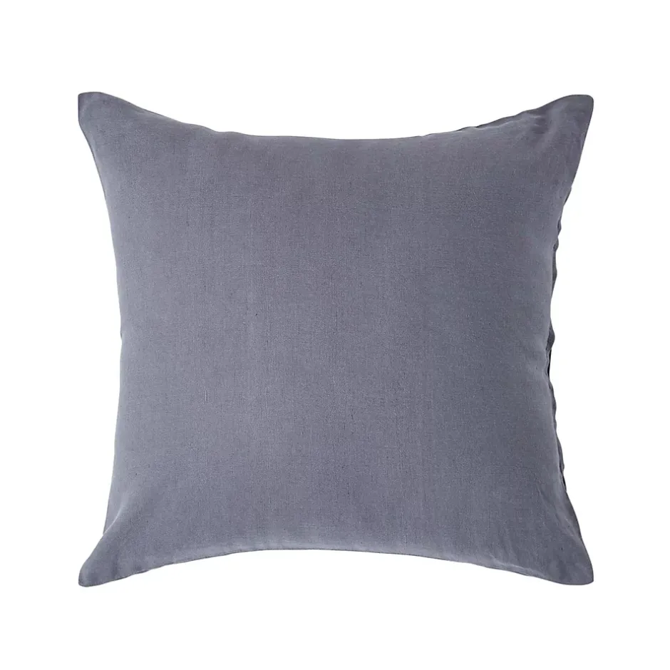 Homescapes Taie d'oreiller gris foncé en lin lavé, 40x40 cm -