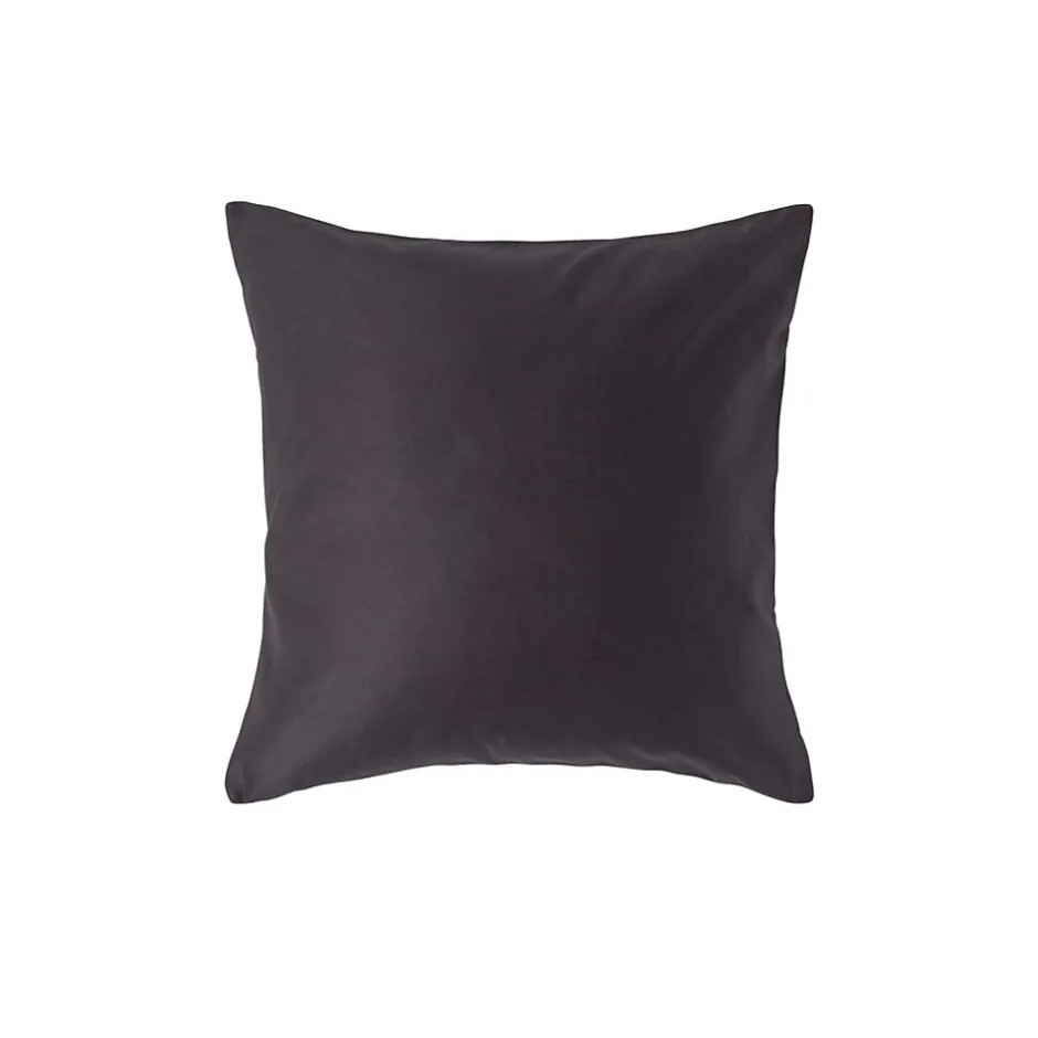 Homescapes Taie d'oreiller gris foncé en satin de coton égyptien 1000 fils, 40x40 cm -