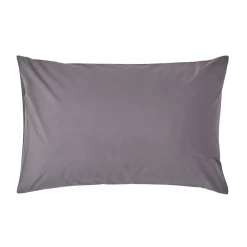 Homescapes Taie d'oreiller gris foncé 100% coton égyptien 200 fils, 50x75 cm - Discount
