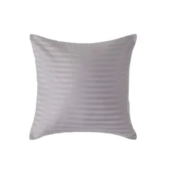 Homescapes Taie d'oreiller gris satin rayé en coton égyptien 330 fils, 40x40 cm -